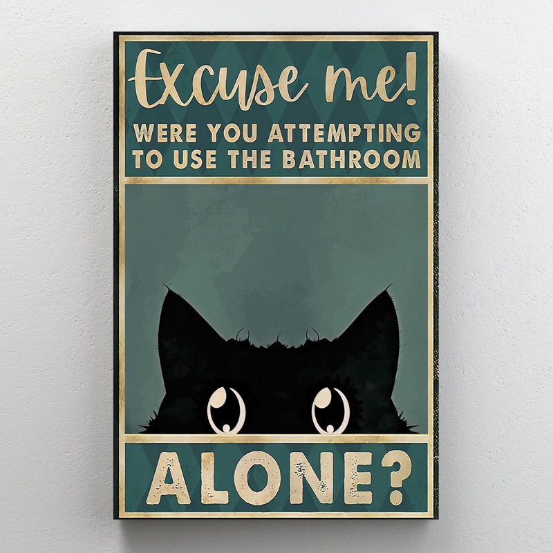 «Black Cat Alone» - 1 pièce, impression rectangulaire par Pr Black Cat Alone sur toile, H 14 po x l 11 po x P 1,25 po