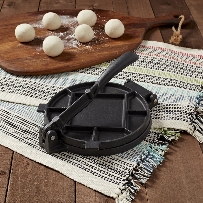 Infuse 7.25in Black Cast Iron Tortilla Press