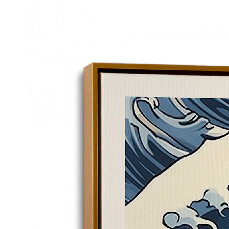 Cerulean Break Wrapped Canvas, Polished Gold Framed, 36" H x 24" W