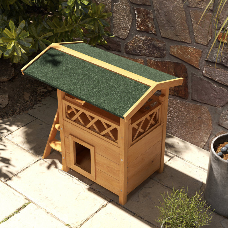 Outdoor Cat House Asphalt Roof, Beige