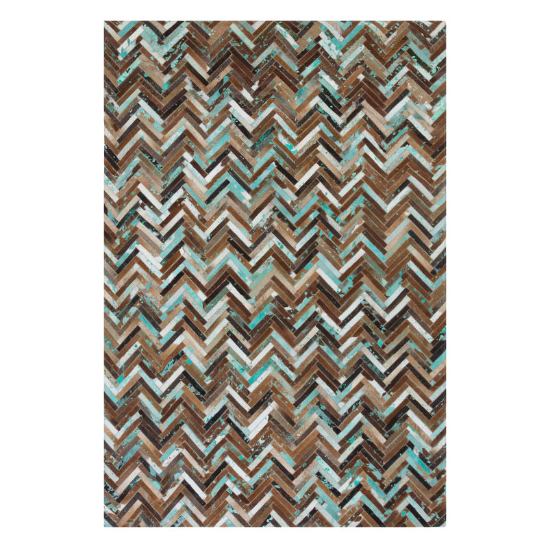 Leather Hand Woven Area Rug, Rectangle 160 x 230cm