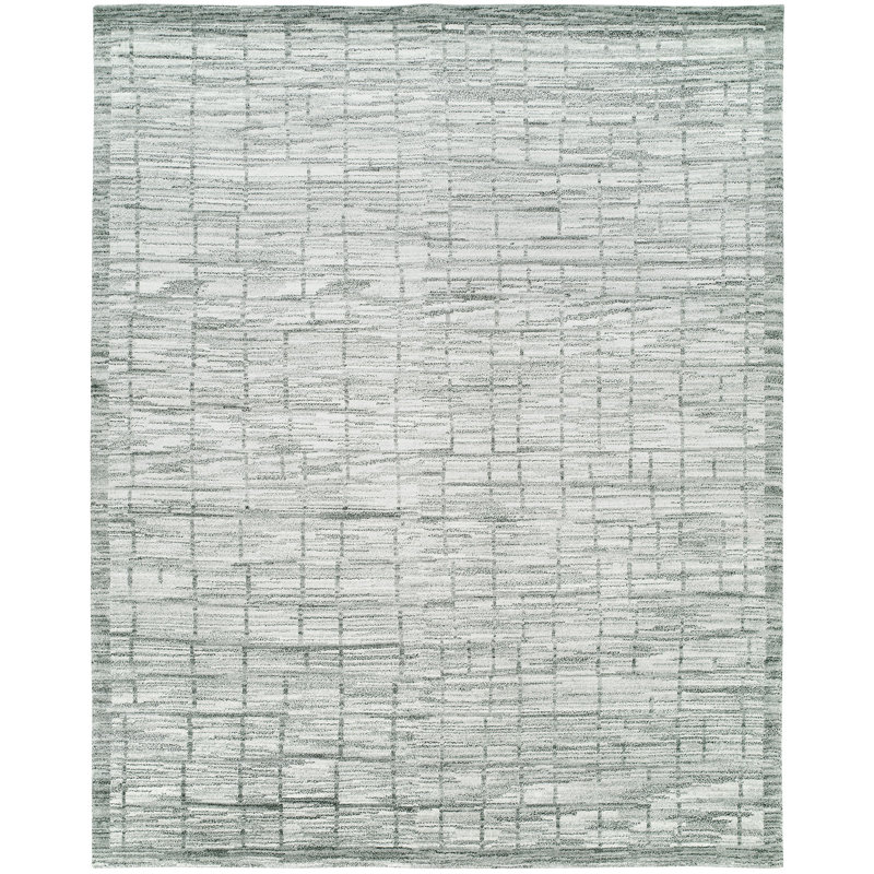 Shonda Abstract Area Rug in Gray/Ivory, Rectangle 9' x 12'