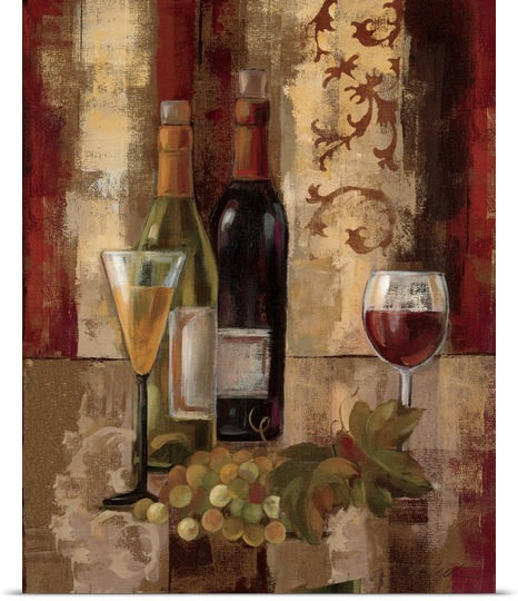 'Graffiti and Wine III' by Silvia Vassileva Painting Print Fleur De Lis Living 