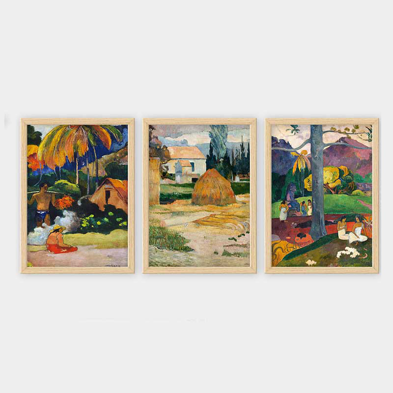 Superbe ensemble de peintures décoratives encadrées (3 pièces) de 21,7 po x 29,5 po chacune | Cadre 100% bois avec polystyrène de 0,8 pouce | Impression numérique UV | Parfait pour la décoration murale de salon, de bureau et de galerie
