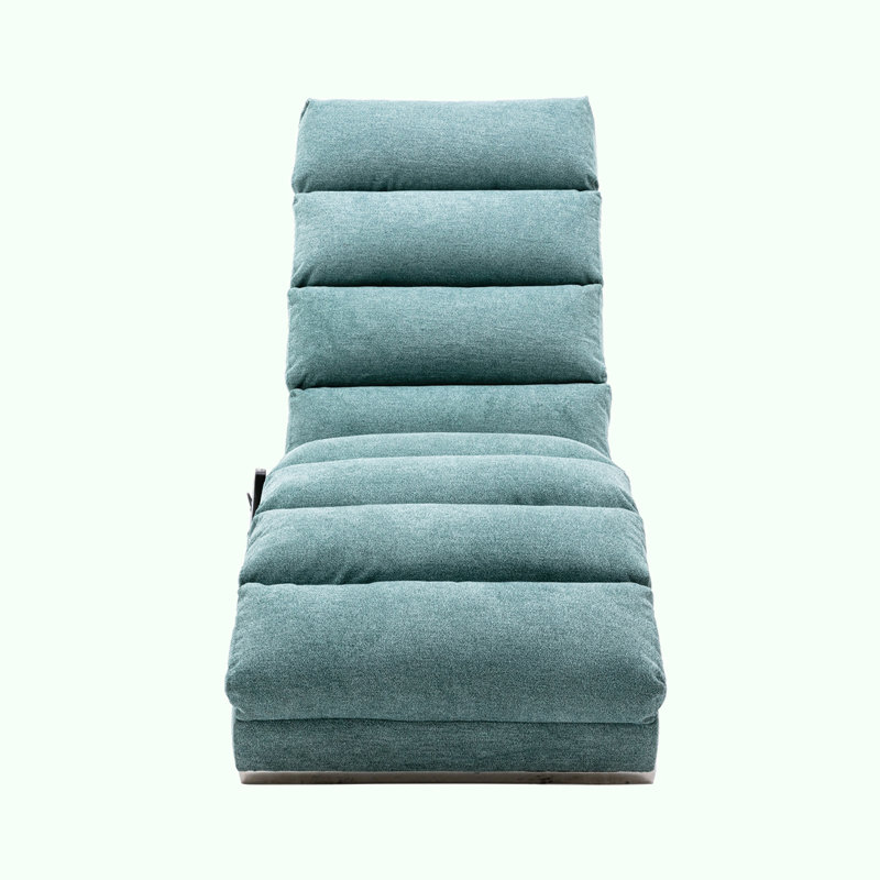 Ergonomic Electric Massage Long Lounger with Remote Control, Teal