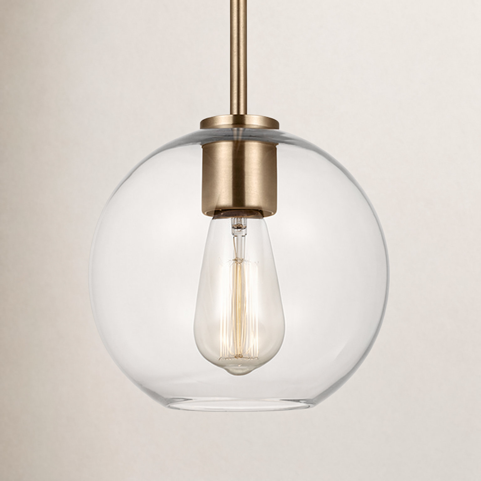 Childerley 1 - Light Single Globe Pendant, Brass