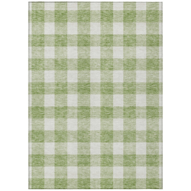 Tapis intérieur / extérieur 10 pi x 14 pi vert et gris lavable
