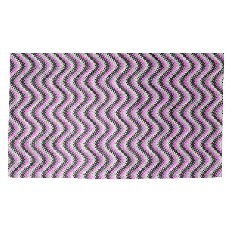 Tapis de porte ondulé intérieur Kitterman, Rectangle 2 pi 1 1/2 po x 3 pi 6 po, Mauve / noir