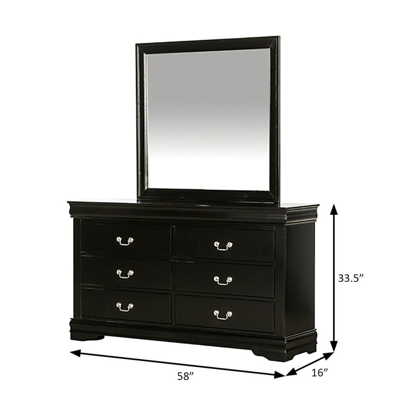 Commode transitionnelle l 58 po, noir, Noir