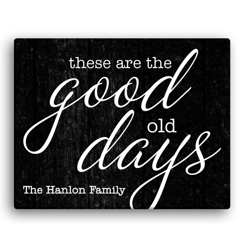 Décoration murale personnalisée good old days, H 16 po x l 20 po x P 0,75 po