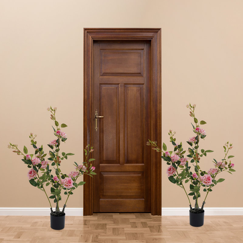 2 Pieces Artificial Rose Tree, Pink