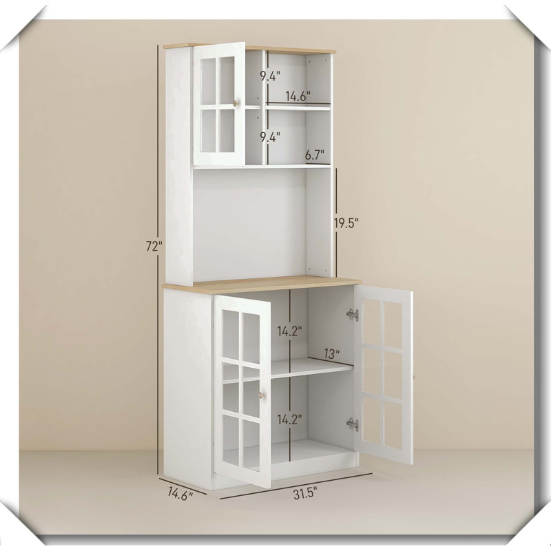 Grande armoire de cuisine avec comptoir, Blanc