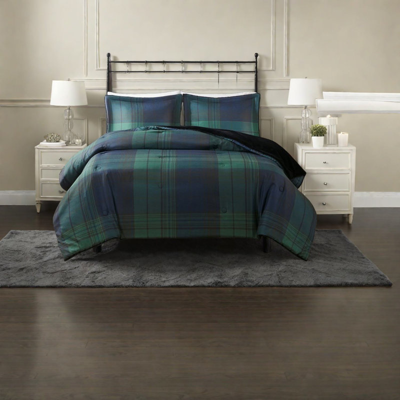 Ensemble de literie confortable en fausse laine à carreaux, conception réversible en fausse fourrure de polyester durable pour la maison