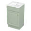 Vidéo meuble-lavabo 18 po avec lavabo, meuble-lavabo avec tablette de porte et tablette réglable, vert clair