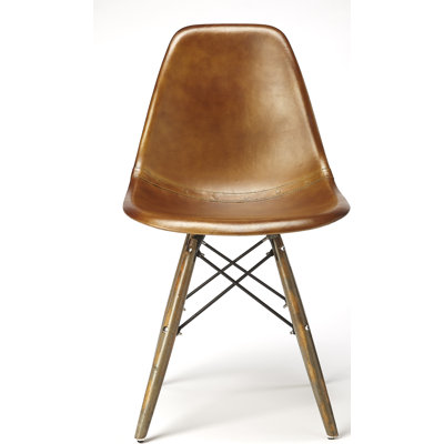 Jackman Genuine Leather Upholstered Dining Chair by George Oliver