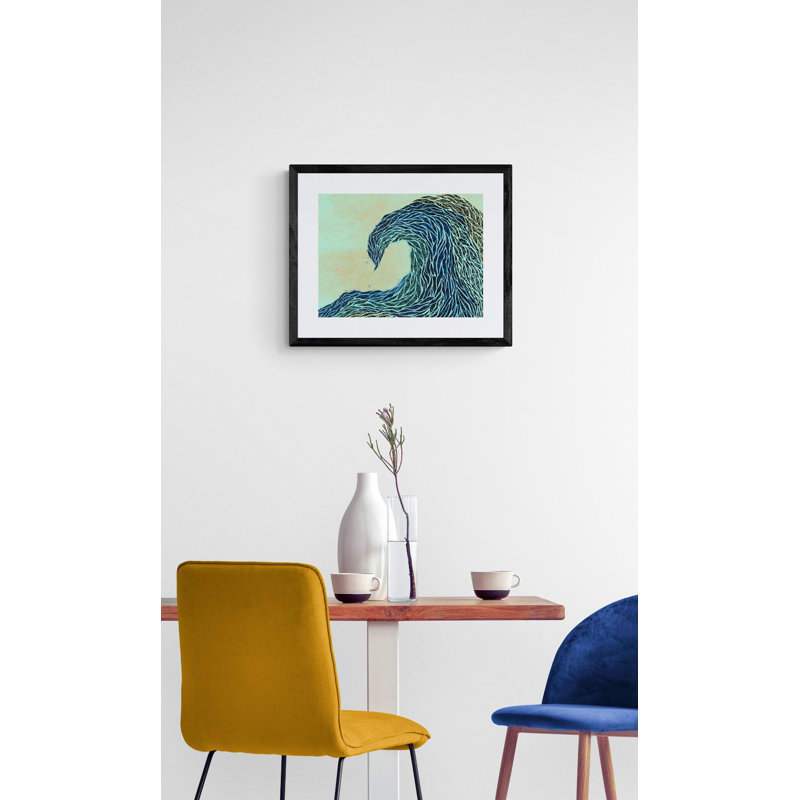 Big Wave by Trish Sierer, Black Framed Canvas, 24" H x 32" W