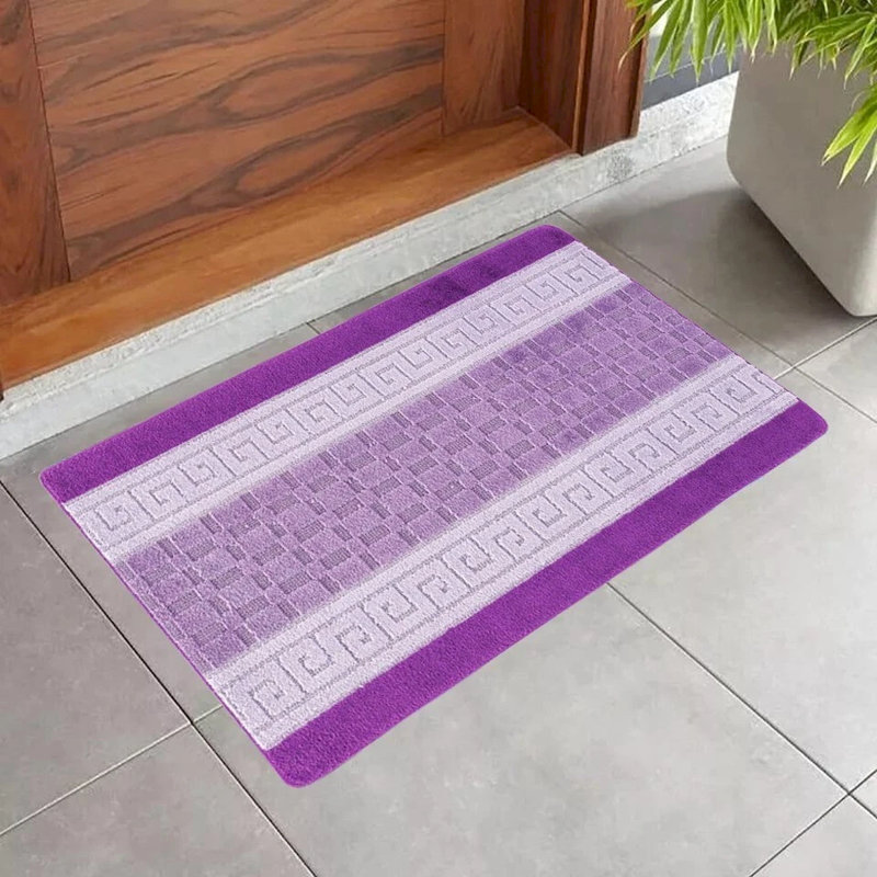 Non-Slip Purple Indoor Area Rug – Washable Large & Small Door Mat, Hallway, Bedroom & Kitchen Floor Mat, Rectangle 50 x 80cm