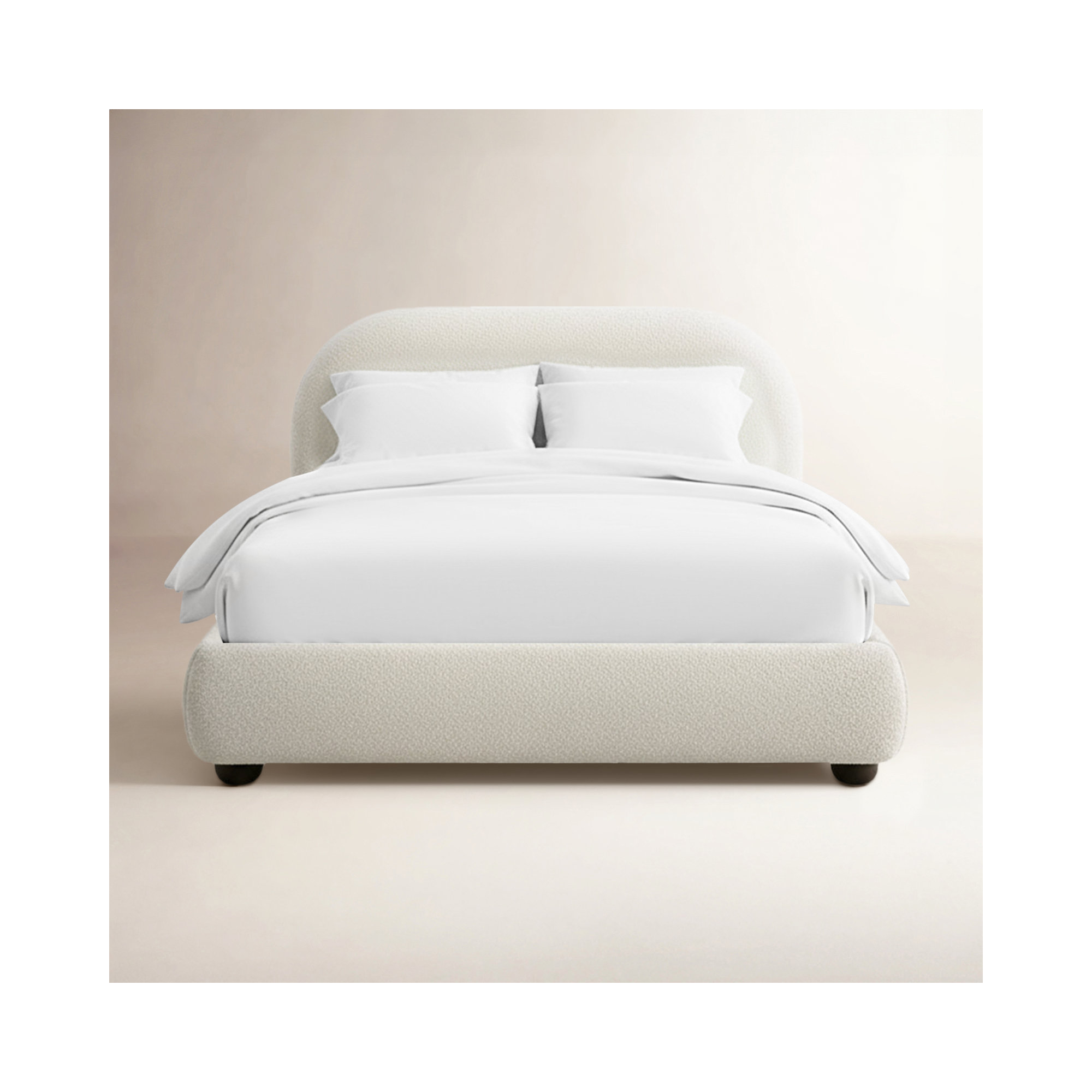 Tesso Upholstered Bed , Cream, King
