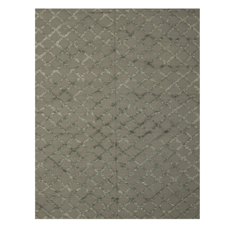 Tapis gris anthracite / gris tissé à la main et à plat Moffett, Rectangle 9 pi x 12 pi