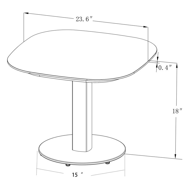 Daniella Coffee Table, 18" H x 24" W x 24" D