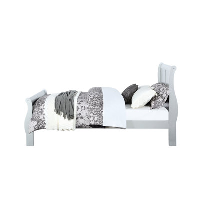 Charmant lit simple en platine - La fabrication en bois massif Graceful Curves requiert un sommier tapissier de 85 po x 47 po 41 po Classic Elegance, placage de gomme sans rangement 41 po