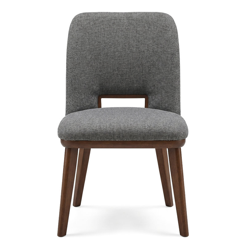 Kyeran 18.7'' H Fabric Upholstered Side Chair, Dark Gray