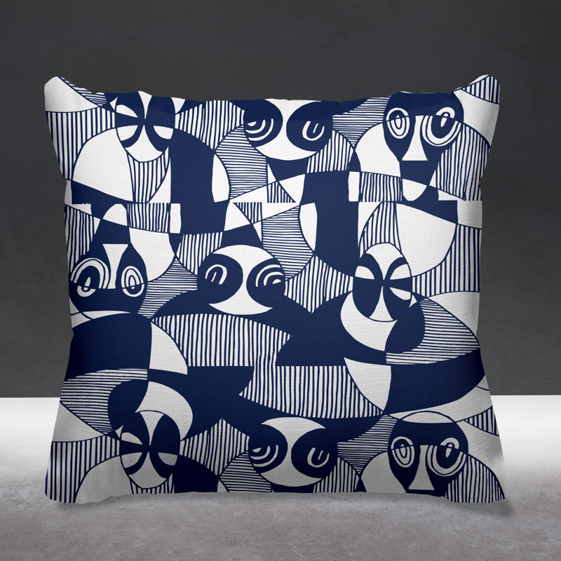 Housse et insert de coussin extérieur d'extérieur, L 15 po x H 15 po, Bleu marine