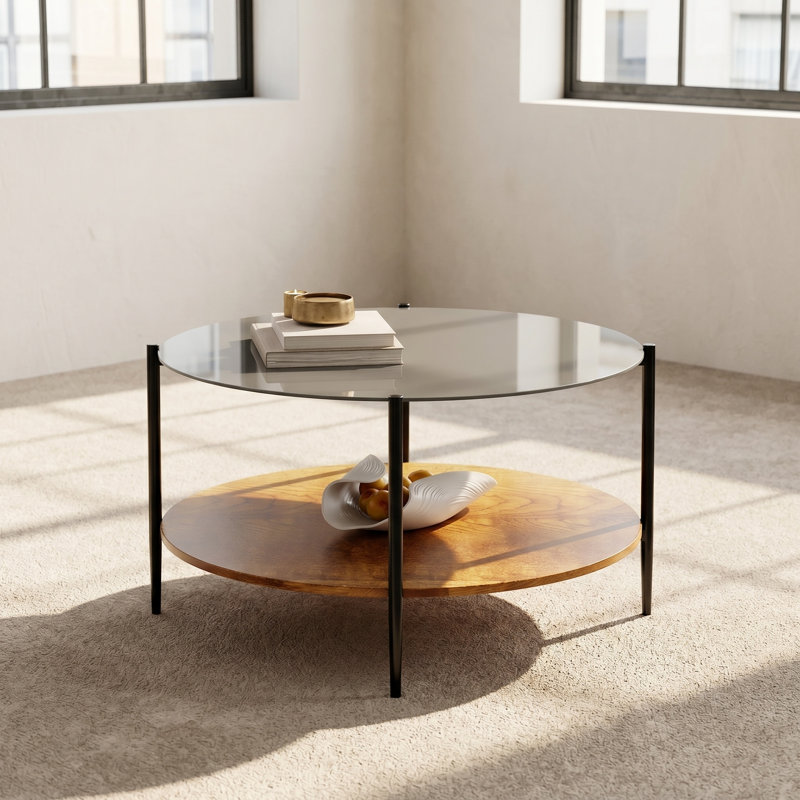 Table basse à double couche, Noir