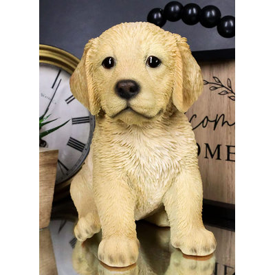Ebros Realistic Lifelike Fawn Golden Retriever Figurine 6.5" Tall Golden Retriever Puppy Collectible