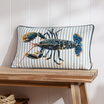 Salcombe Lobster Striped Rectangular Cushion