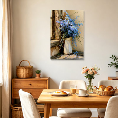 Wildflower Pitcher Rustic Farmhouse Canvas Wall Art Gallery Wrapped for Kitchen