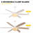 65" Boho Wood Bead Ceiling Fan with Light and Remote Control, 6-Speed Quiet DC Motor for Living Room, Bedroom