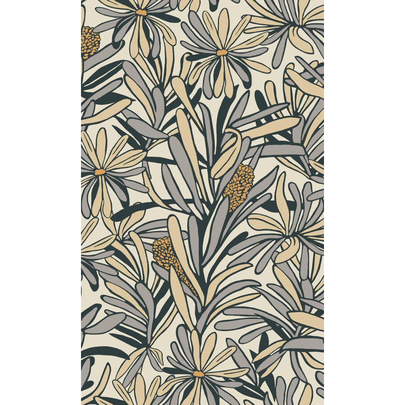 Dhaney Floral Double Roll, White/Gray