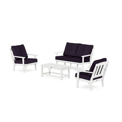 Ensemble de conversation à assise profonde et causeuse 4 pièces Cape Cod