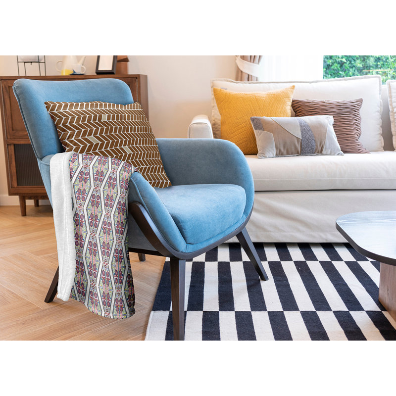 Jeté détaillé Geo Spring, Motif géométrique mauve discret, L 50 po x L 60 po