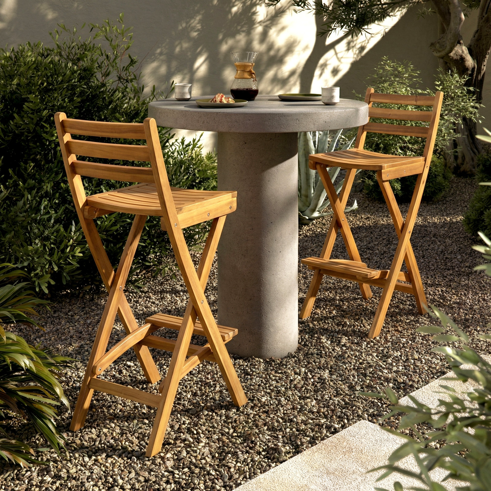 41.25'' Acacia Outdoor Bar Stool