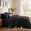 Bed-in-a-bag grand bourgogne avec ensemble de draps à plis pincés noirs avec draps, taies d'oreiller et taies décoratives (ensemble de 7)-105523202-105523204