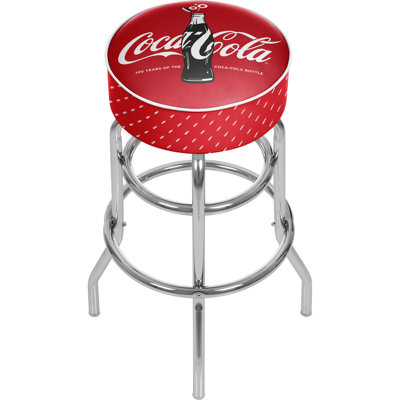 Swivel Upholstered Counter Stool with Metal Frame