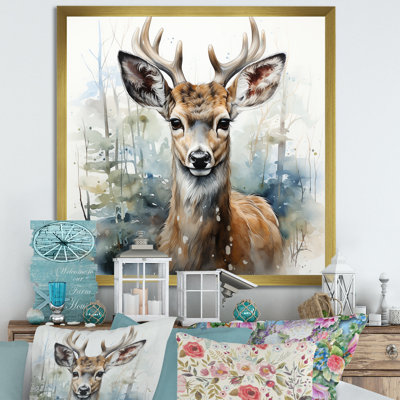 Deer portrait wilderness I - Deer Wall Art