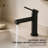 Matte black Single-Hole Single-handle Bathroom Faucet with Drain Assembly-81246861