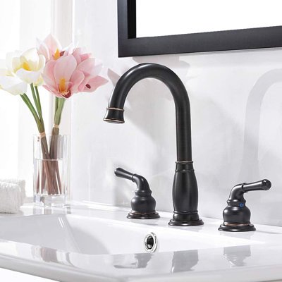 Widespread 2-handle Bathroom Faucet with Drain Assembly