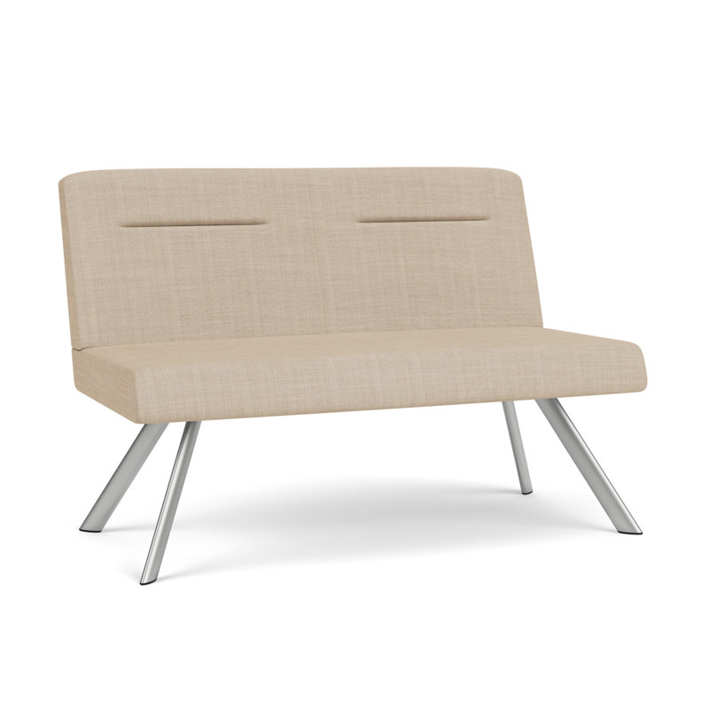 Causeuse Willow, Chrome, Chambray calcaire, Yes