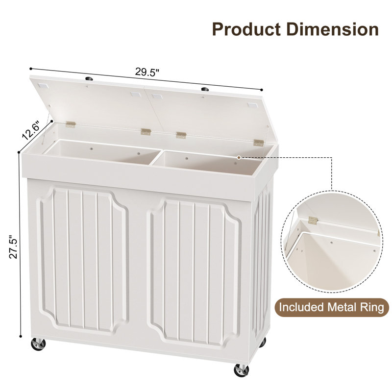 Armoire à poubelle double Povrgive, Blanc