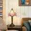 Lampe de table en verre fleur rose, lampe de chevet rétro E26-425057310