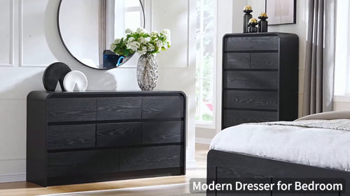 Ebern Designs Maud Modern 8 Drawers Dresser for Bedroom, 55" Wide Dressers & Chest of Drawers w/Curved Profile Design & Reviews | Wayfair Ebern Designs Maud Modern 8 Drawers Dresser for Bedroom, 55" Wide Dressers & Chest of Drawers w/Curved Profile Design & Reviews | Wayfair