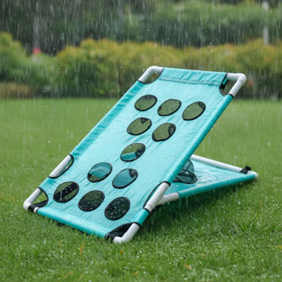 Yescom Portable Cornhole Game Set with 12 Holes Lightweight PVC, 8 Balls & 8 Bean Bags for Outdoor Pool Lawn Yard Beach