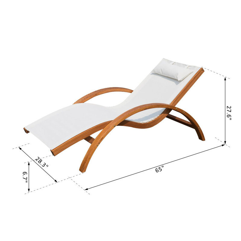 Alejandro Outdoor Wood Chaise Lounge