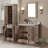 Eveny 37'' Free Standing Single Bathroom Vanity with Stone Top and Mirror and Linen tower-27007898