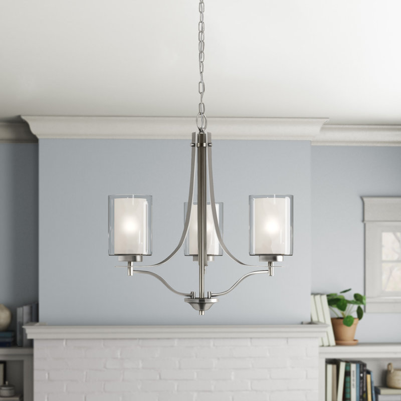 Elmwood Park Three Light Chandelier from Generation Lighting , No, Brushed Nickel