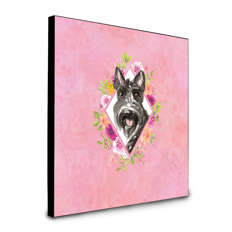 Panneau mural Dollman Flowers, Rose, Terrier écossais